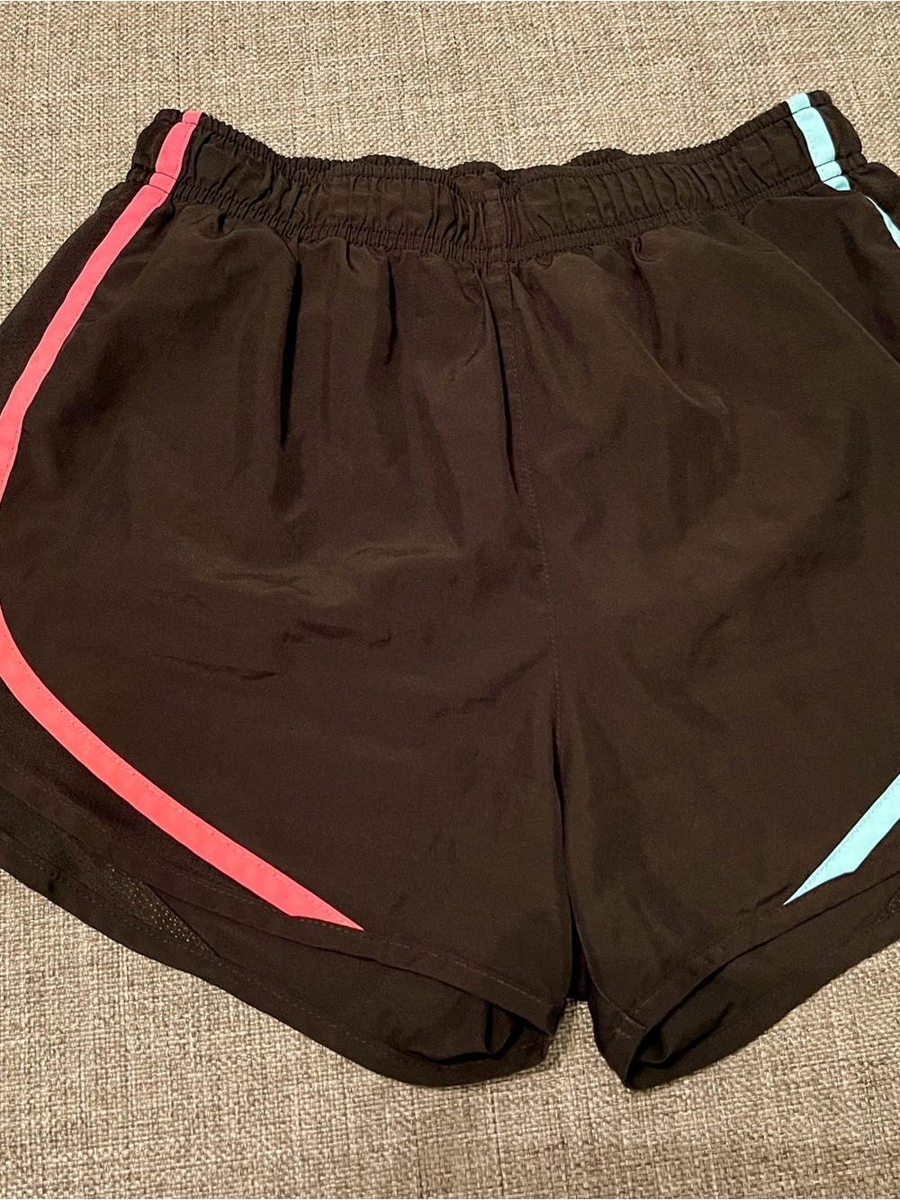 Nike Black Tempo Athletic Shorts with Neon Colored Trim